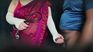 Andhra aunty with patient in clinic