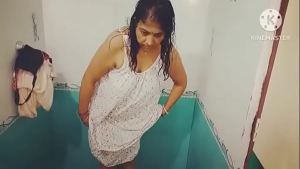 bathing desi mature milf