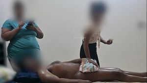 desi girls doing threesome sexy massage in spa