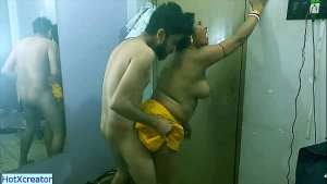 Desi teen boy really scared with his small dick! How he will satisfy her? amazing hot sex