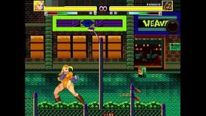 Hot blonde in swimsuit has sex with many men in erotic hentai gameplay