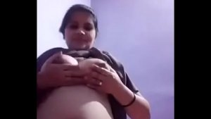 Huge boobs pressed by self and self pleasure