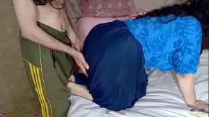 Neighbor guy pleased by handjob with hot moans and kissing on webcam by sweet hot Desi wife in sexy dress