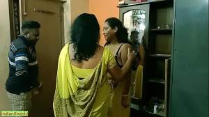 Tamil boy fucking his bhabhi and aunty together !! Desi amateur threesome sex!