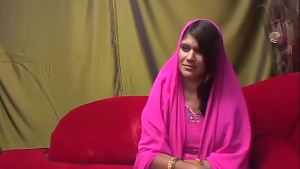 The Indian guy lets his wife fuck by a white cock to make her all wet and horny for himself