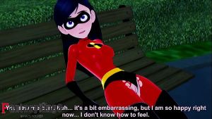 Violet of the incredibles having sex in the park pov and normal whit his super hero swit disn ey animation