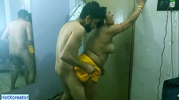 Desi teen boy really scared with his small dick! How he will satisfy her? amazing hot sex