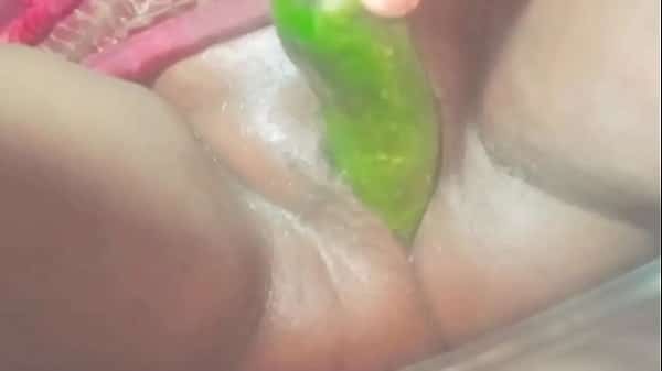 इन्डियन हाउसवाइफ ने कूकूमबर से चूदाई किया