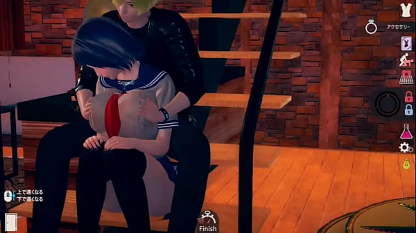 【エロゲー AI〇女プレイ動画】可愛い黒髪爆乳JKのおっぱい揉んで手コキフェラ奉仕してもらってからのエッチ！3DCGエロアニメ動画【ヘンタイゲーム】