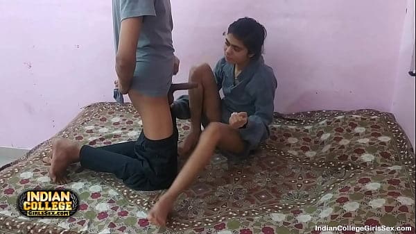 Hard fuck and creampie for skinny brunette horny Indian