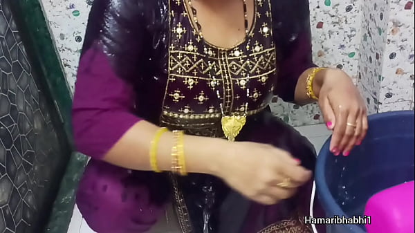 Indian desi wife taking bath.