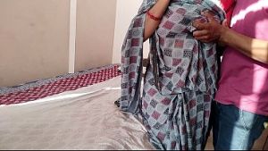 bhabhi talks dirty to her husband over phone while her devar fucks her wet pussy from behind