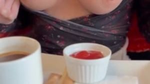 I take off my panties in a cafe.