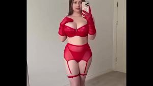 Indian bhabhi in red dress
