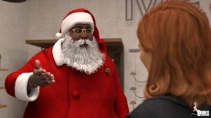 PAWG wife takes a fat black cock from Santa