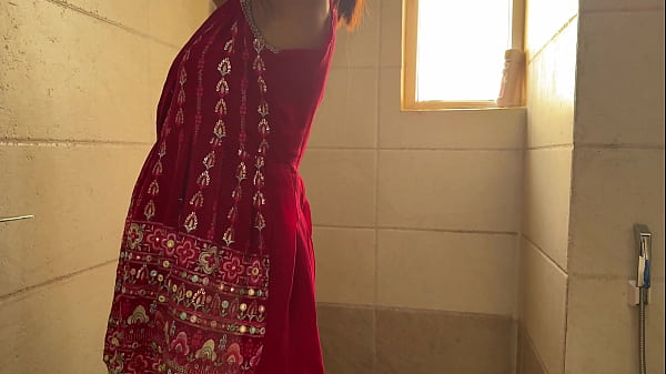 Beautiful big ass big boobs curvy Indian bhabhi in bathroom take shower