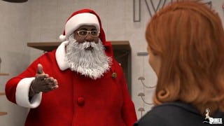 PAWG wife takes a fat black cock from Santa