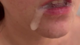 Submissive Redhead Takes Multiple Loads – Bukkake Gangbang