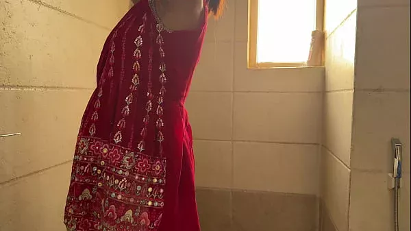 Beautiful big ass big boobs curvy Indian bhabhi in bathroom take shower