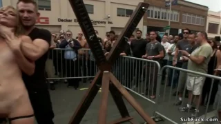 Ariel X And Bill Bailey Made Hot Blonde Slave Mona Wales Suck And Fuck In Public Rest Room Then Outdoor At Folsom Street Fair Spanked And D.