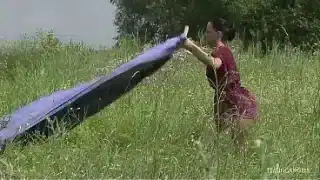 Hot Summer Day. A Couple Is Swimming In A Nearby Lake. The Milf Brunettes Sexy Body Is Twisting And Turning While She Is Getting Hammered From Behind. She Loves Having Anal Sex By This Small Lake.
