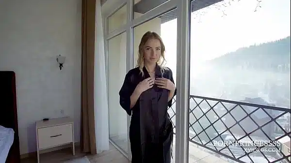 Passionate sex with hot blonde in the hotel room